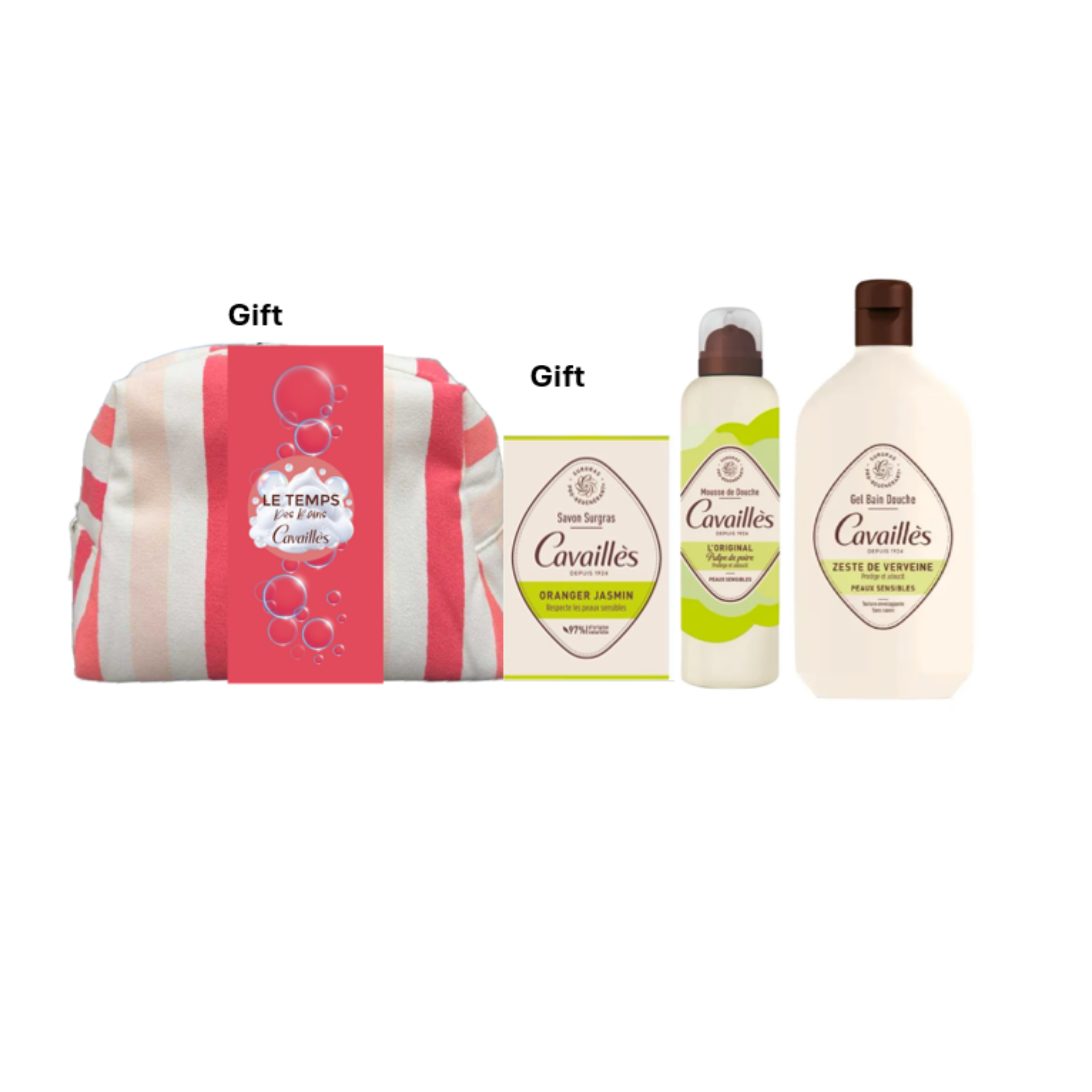 Rogé Cavaillès Gel Douche Zeste De Verveine + Pulpe De Poire Shower Foam Get Free Oranger Jasmin Soap And Free Pouch